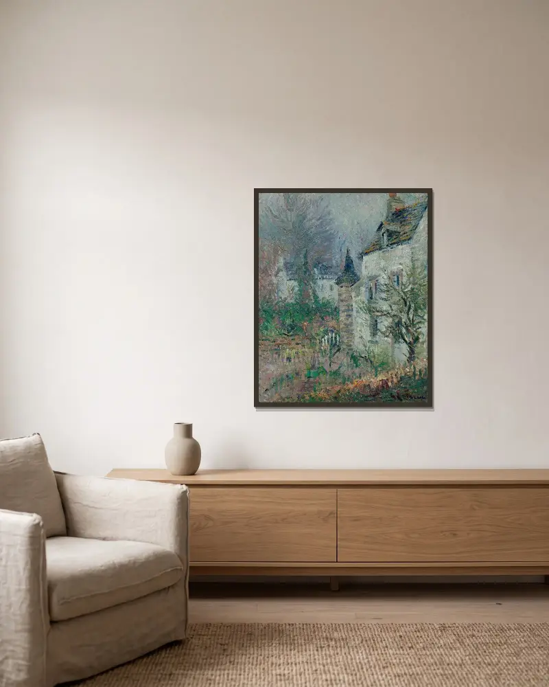 Domarens hus, Pont-Aven av Gustave Loiseau inramad på en vägg