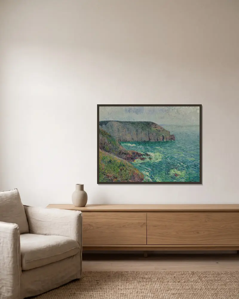 La Pointe Du Jars, Cap Frehel av Gustave Loiseau inramad på en vägg