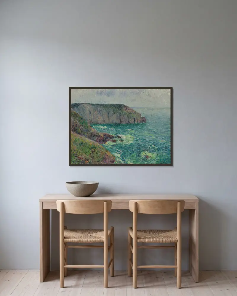 La Pointe Du Jars, Cap Frehel av Gustave Loiseau inramad på en vägg
