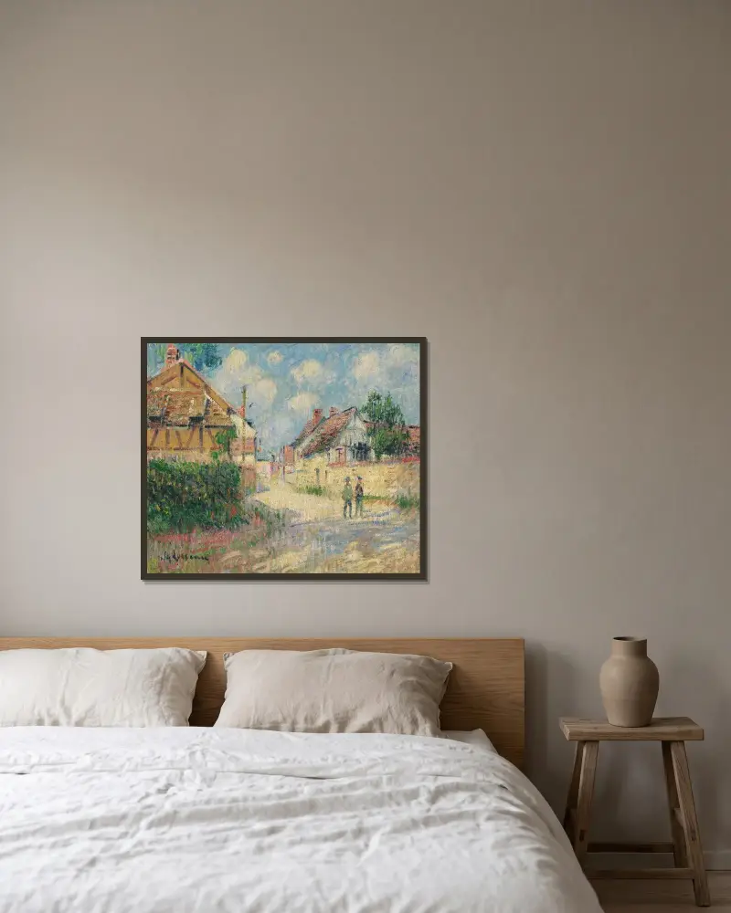 Vägen till Tournedos av Gustave Loiseau inramad på en vägg