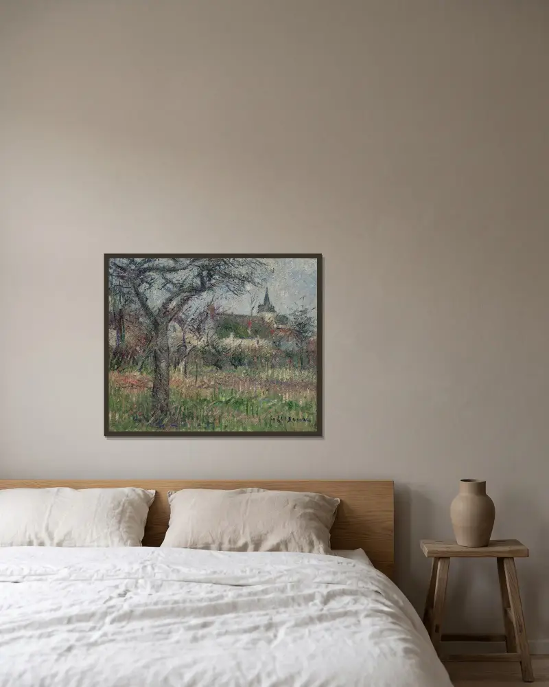 Herr Jansons inhägnade trädgård, Le Vaudreuil, Eure av Gustave Loiseau inramad på en vägg