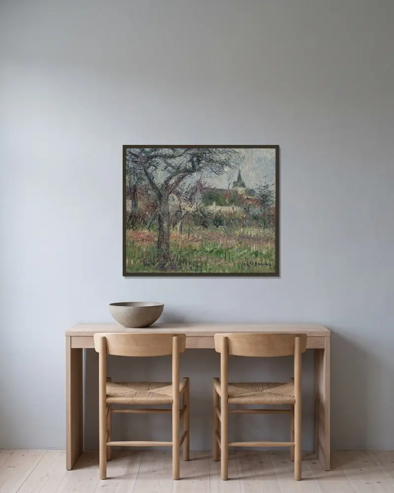 Herr Jansons inhägnade trädgård, Le Vaudreuil, Eure av Gustave Loiseau inramad på en vägg