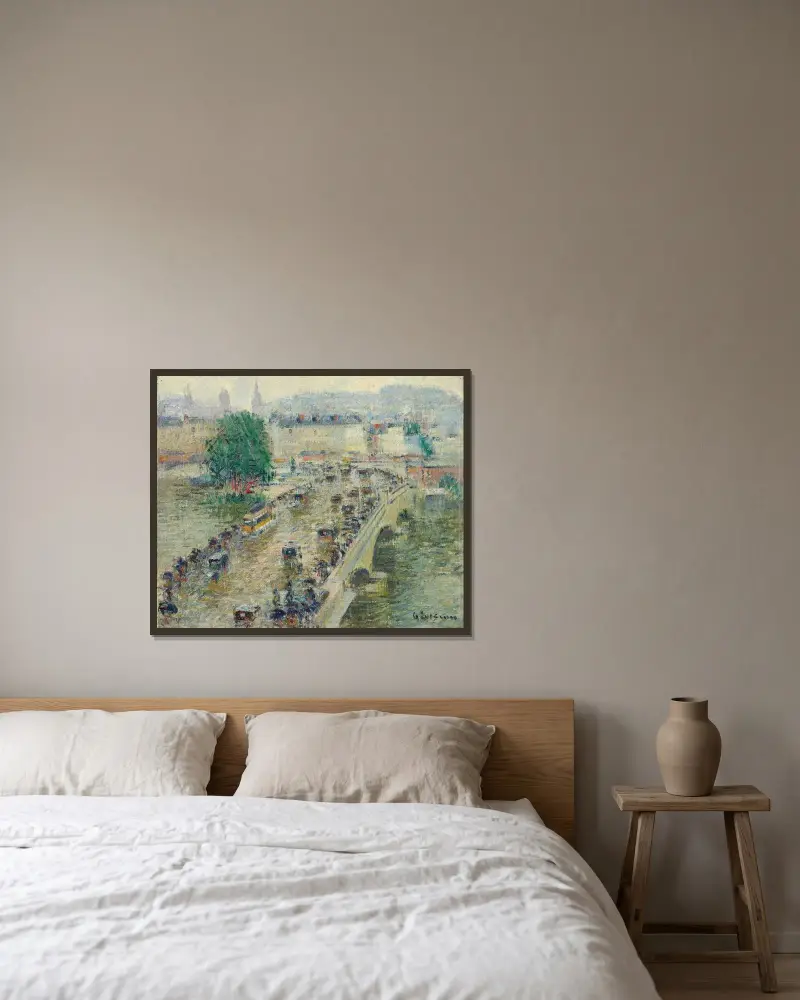 Pont Corneille i Rouen av Gustave Loiseau inramad på en vägg