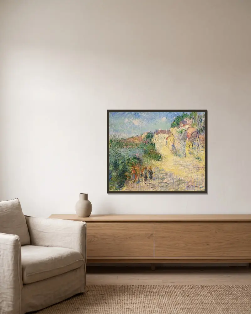 Landskap från Dordogne av Gustave Loiseau inramad på en vägg