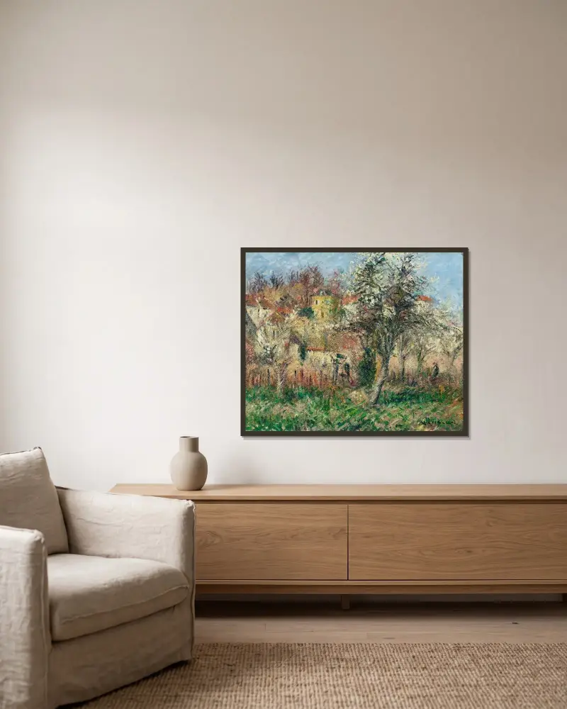 Landskap, omgivningarna kring Pont-Aven av Gustave Loiseau inramad på en vägg