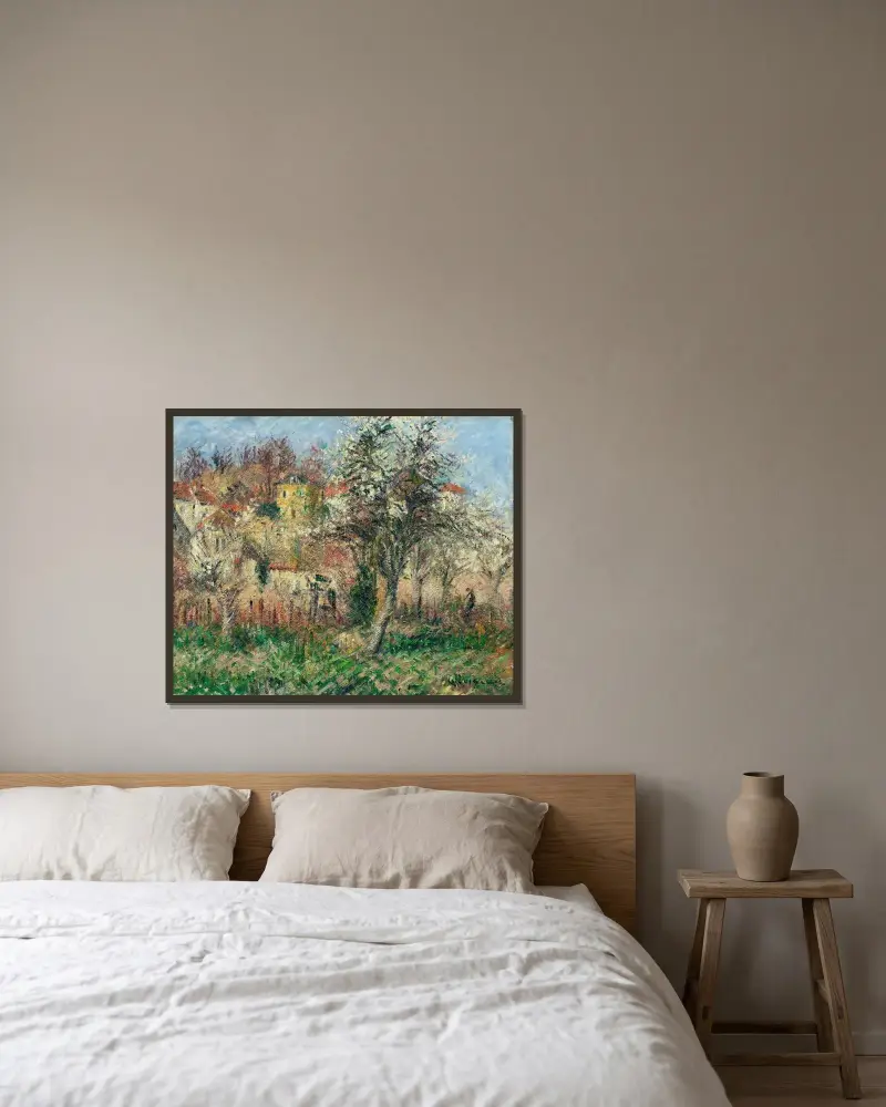 Landskap, omgivningarna kring Pont-Aven av Gustave Loiseau inramad på en vägg