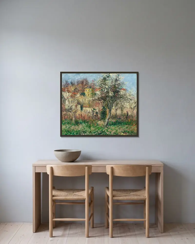 Landskap, omgivningarna kring Pont-Aven av Gustave Loiseau inramad på en vägg