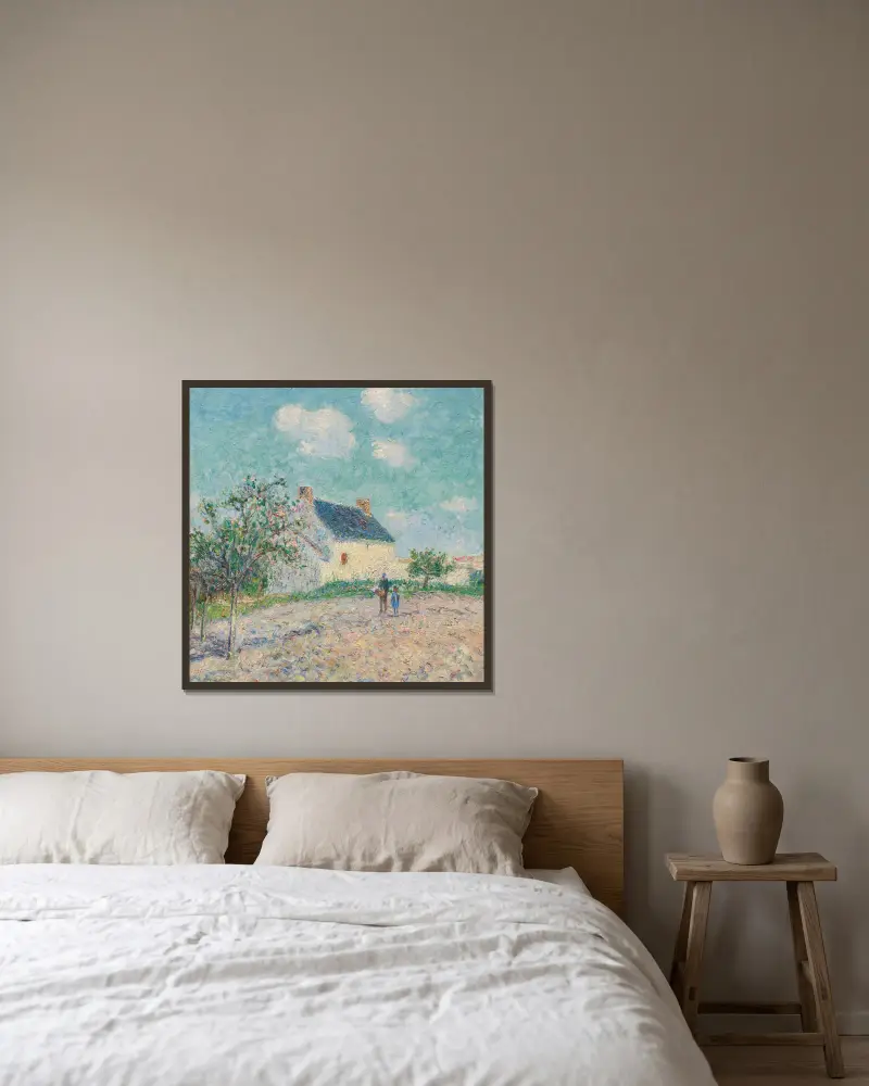 Pommiers En Fleur av Gustave Loiseau inramad på en vägg