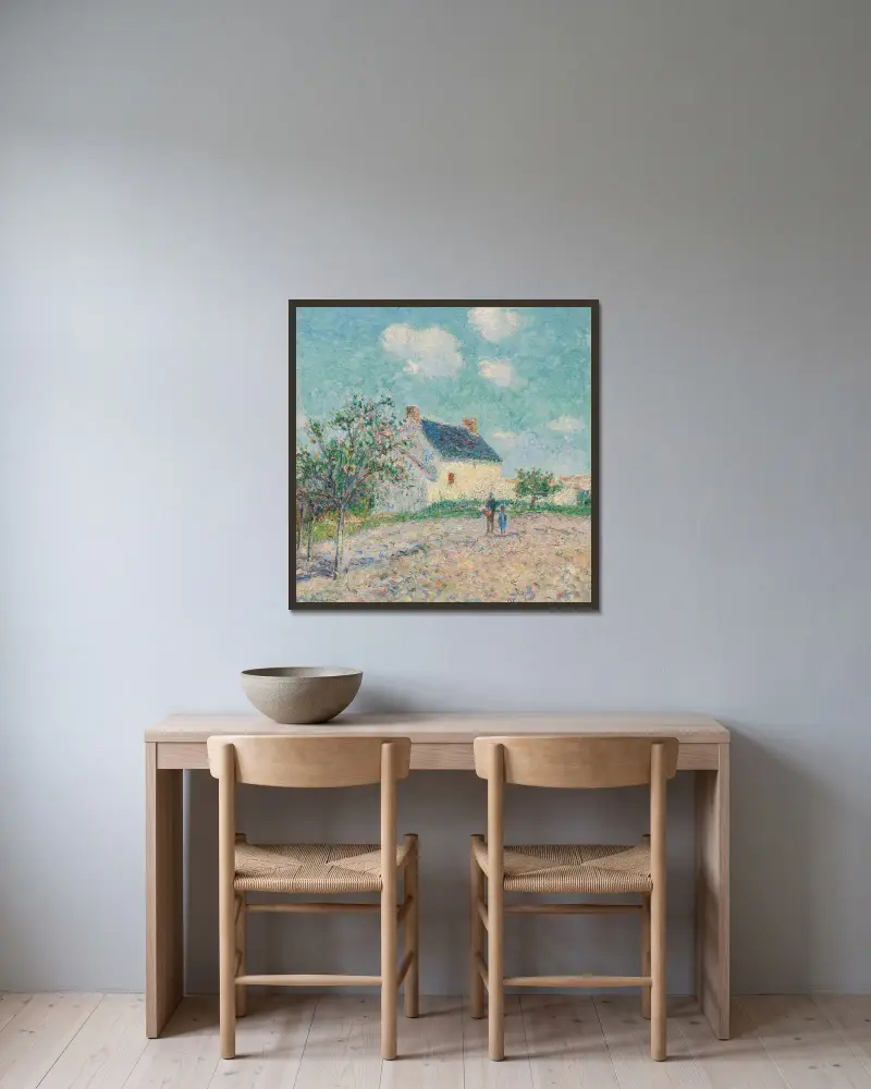 Pommiers En Fleur av Gustave Loiseau inramad på en vägg