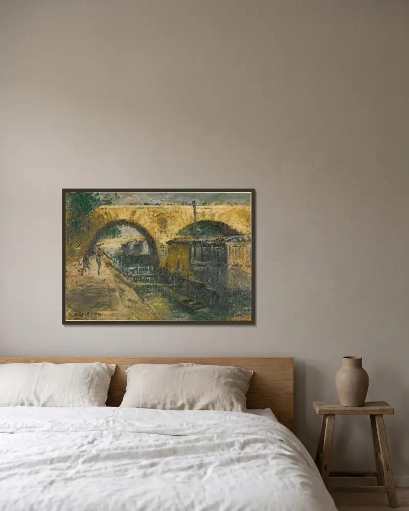 Pont Marie, Paris av Gustave Loiseau inramad på en vägg