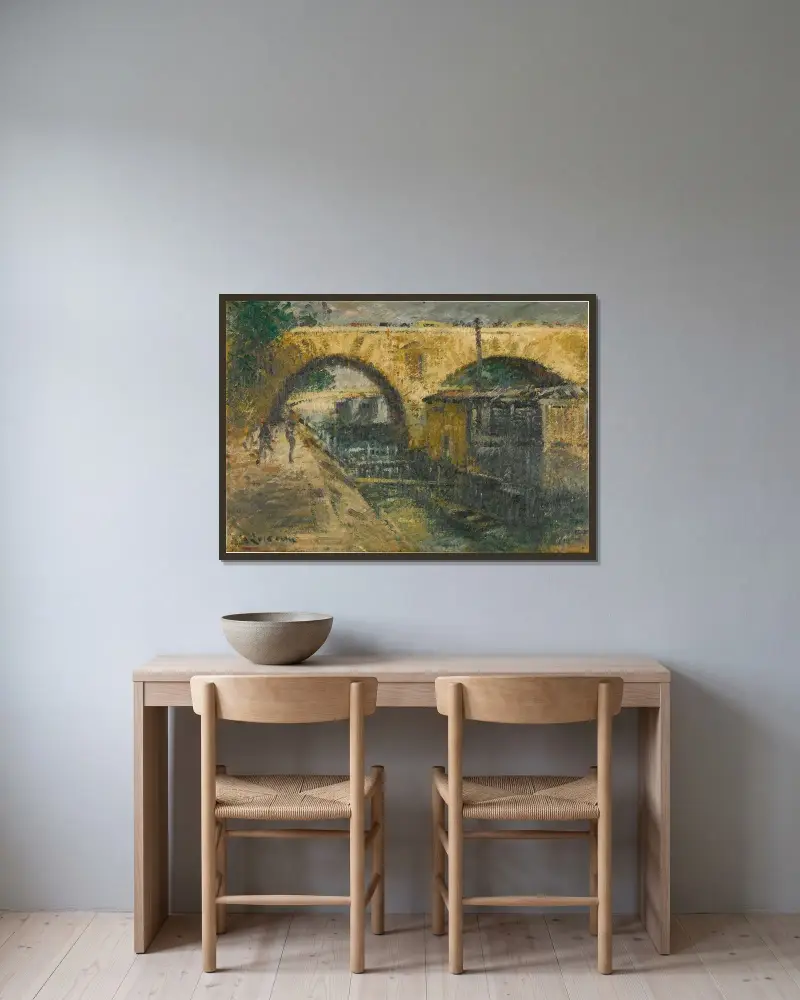 Pont Marie, Paris av Gustave Loiseau inramad på en vägg