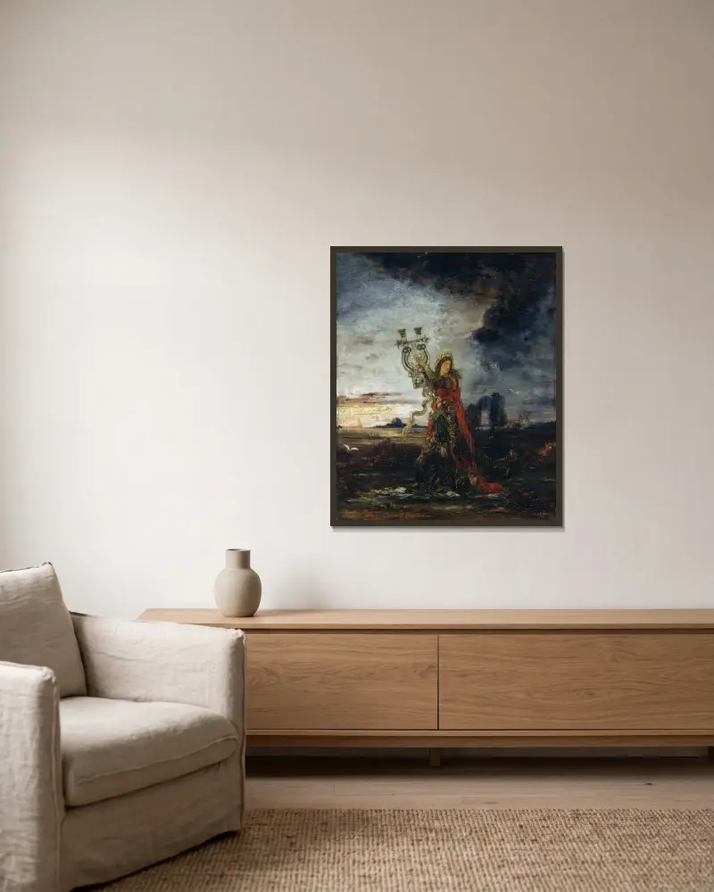 Arion av Gustave Moreau inramad på en vägg