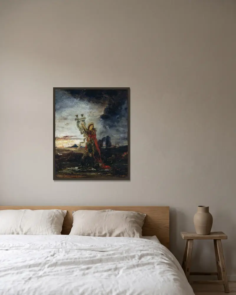 Arion av Gustave Moreau inramad på en vägg