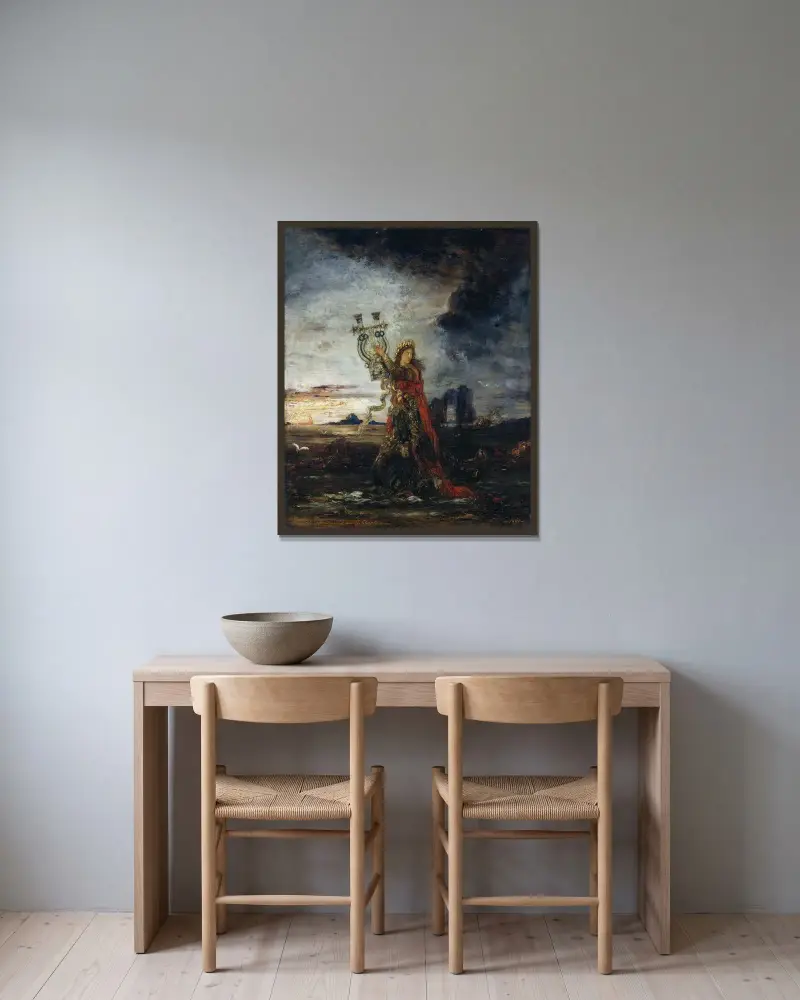 Arion av Gustave Moreau inramad på en vägg