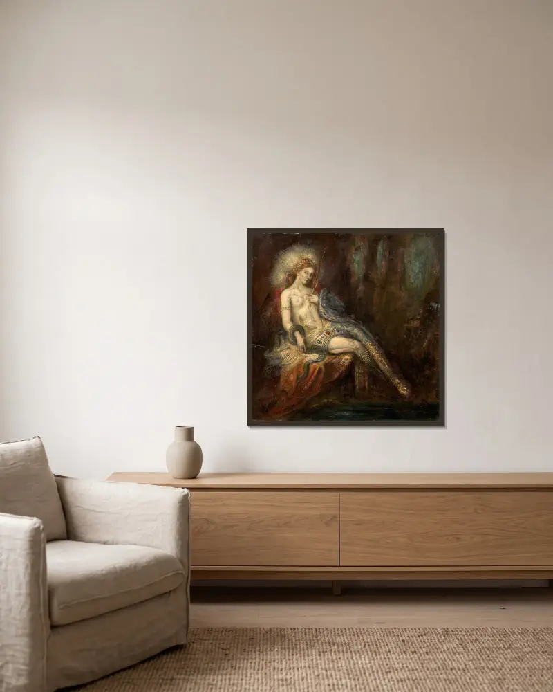 Bogini na skale, Gustave Moreau w ramie na ścianie