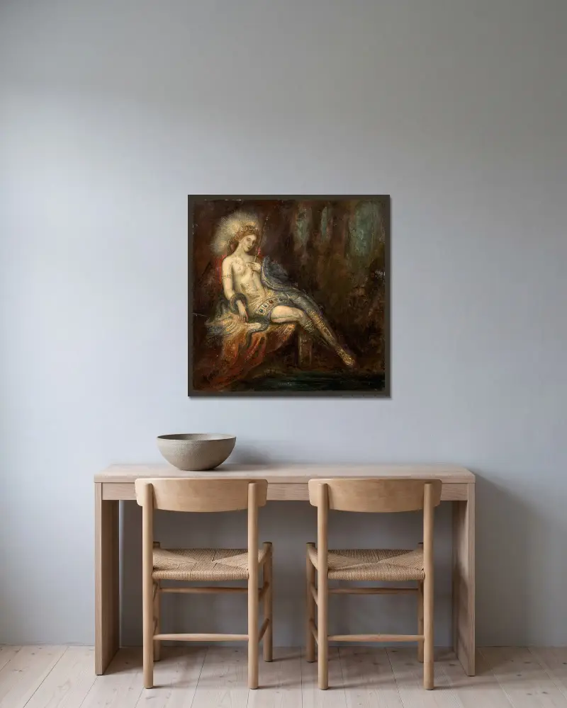 Bogini na skale, Gustave Moreau w ramie na ścianie