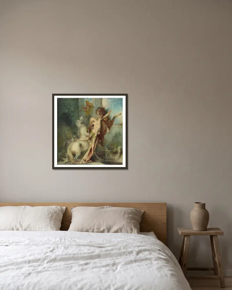 Diomedes pożarty przez konie, Gustave Moreau w ramie na ścianie