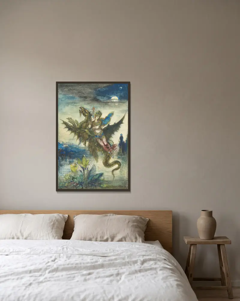 Dream Of The Orient av Gustave Moreau inramad på en vägg