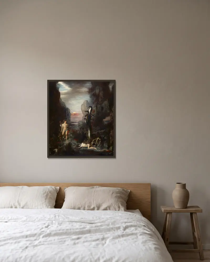 Hercules och Lernas hydra av Gustave Moreau inramad på en vägg