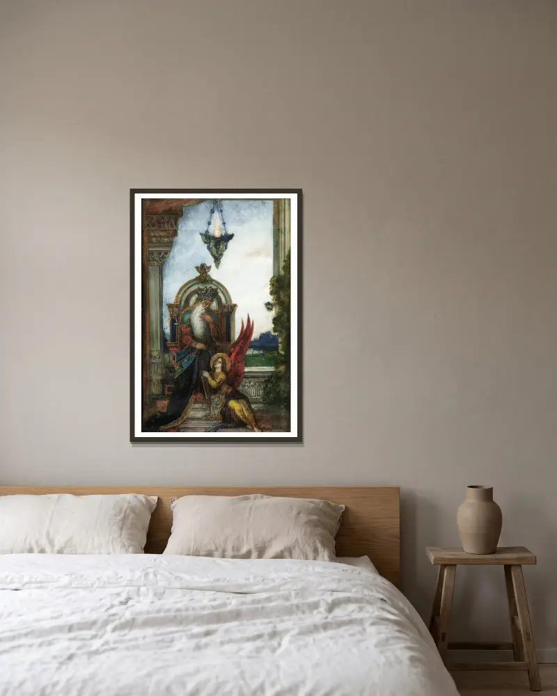 König David von Gustave Moreau gerahmt an einer Wand