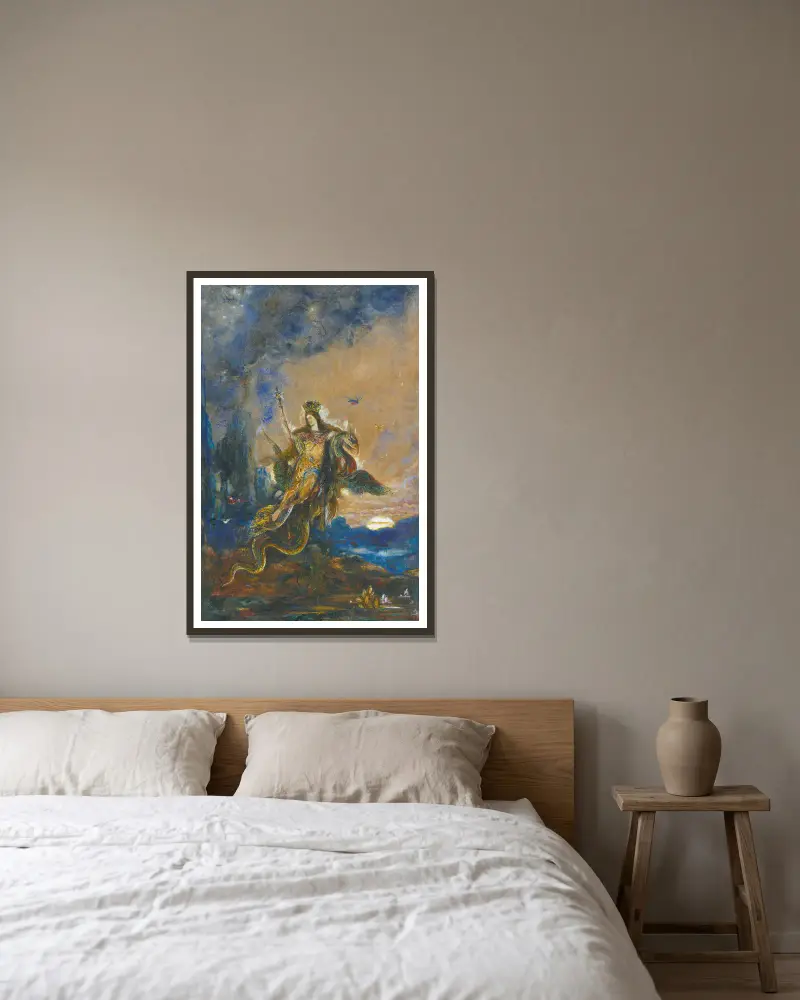 Die Fee von Gustave Moreau gerahmt an einer Wand