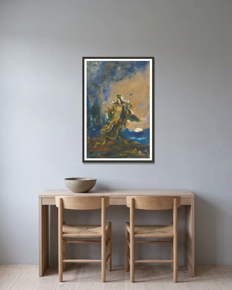 Die Fee von Gustave Moreau gerahmt an einer Wand