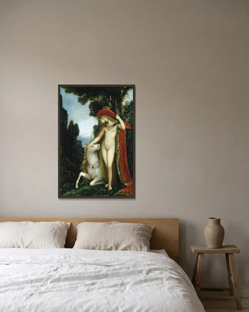 Jednorožec, Gustave Moreau v rámu na stěně
