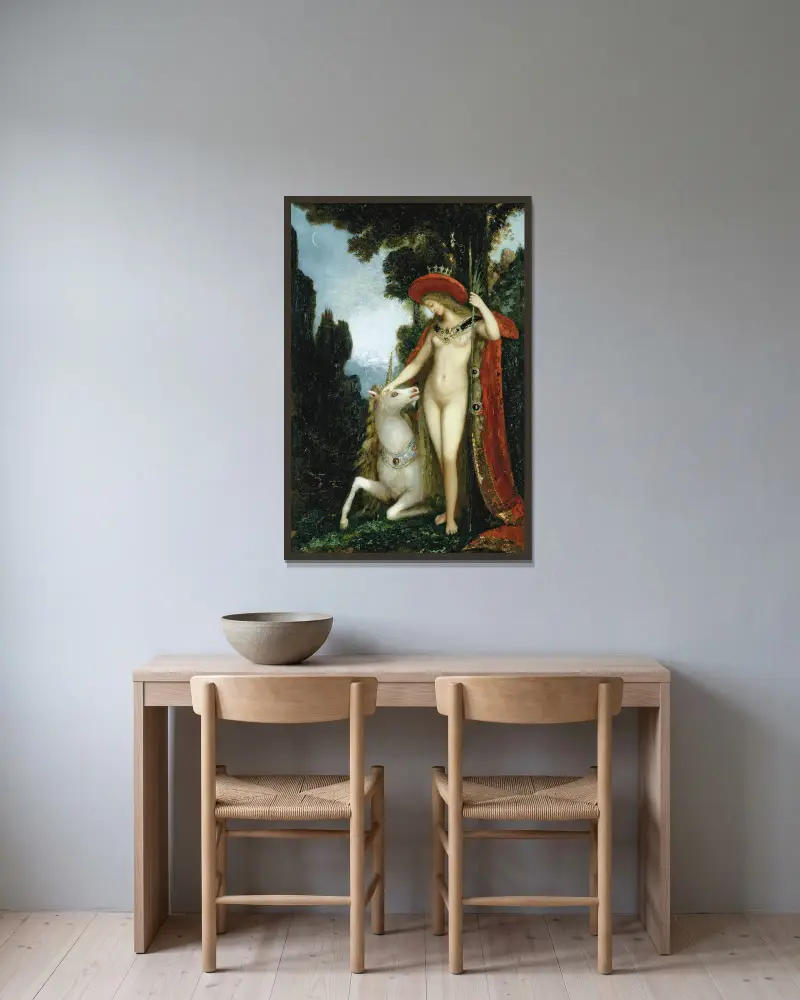 Jednorožec, Gustave Moreau v rámu na stěně