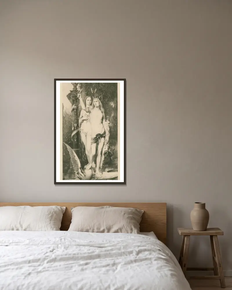 Medea und Jason von Gustave Moreau gerahmt an einer Wand