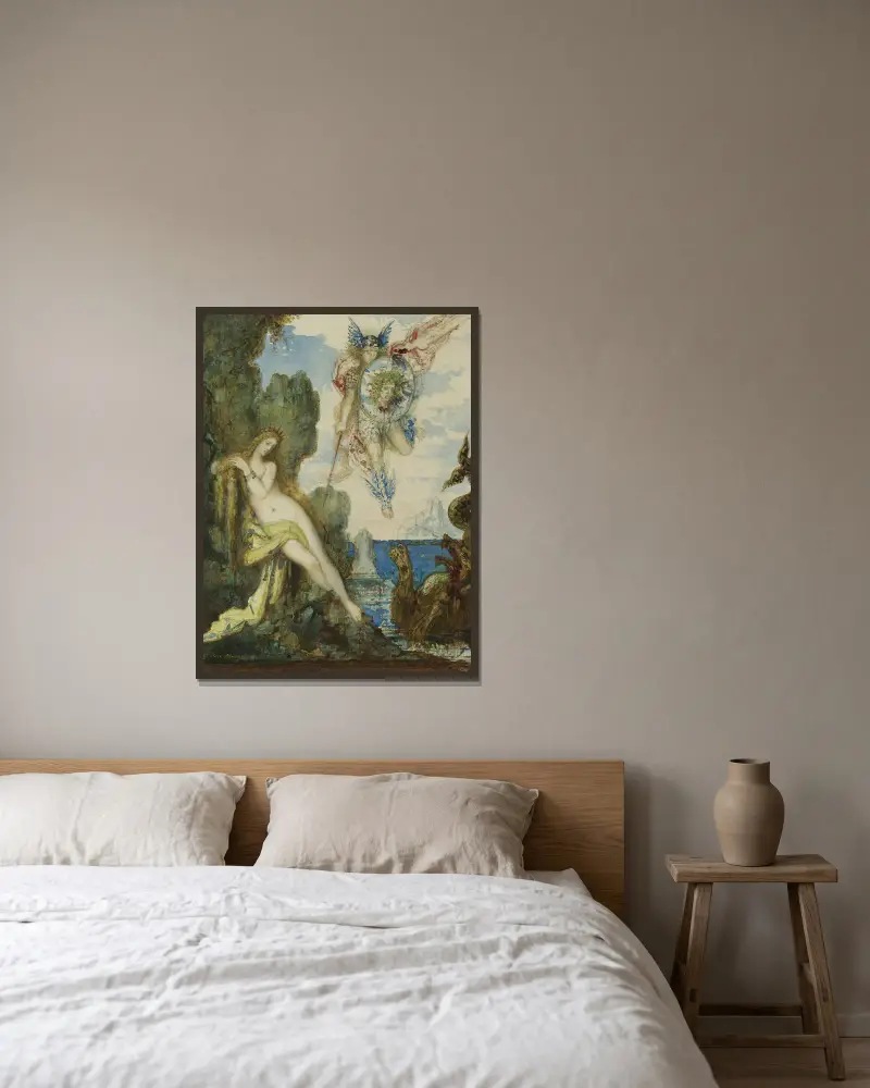 Perseus und Andromeda von Gustave Moreau gerahmt an einer Wand