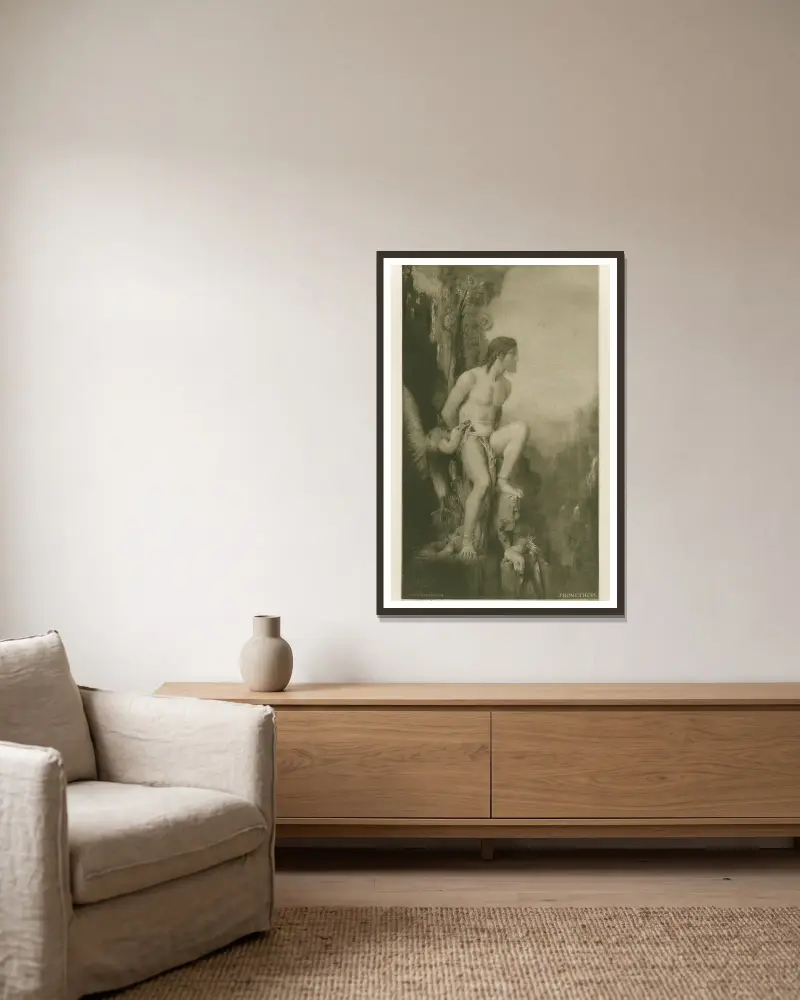 Prométhée, Gustave Moreau v rámu na stěně