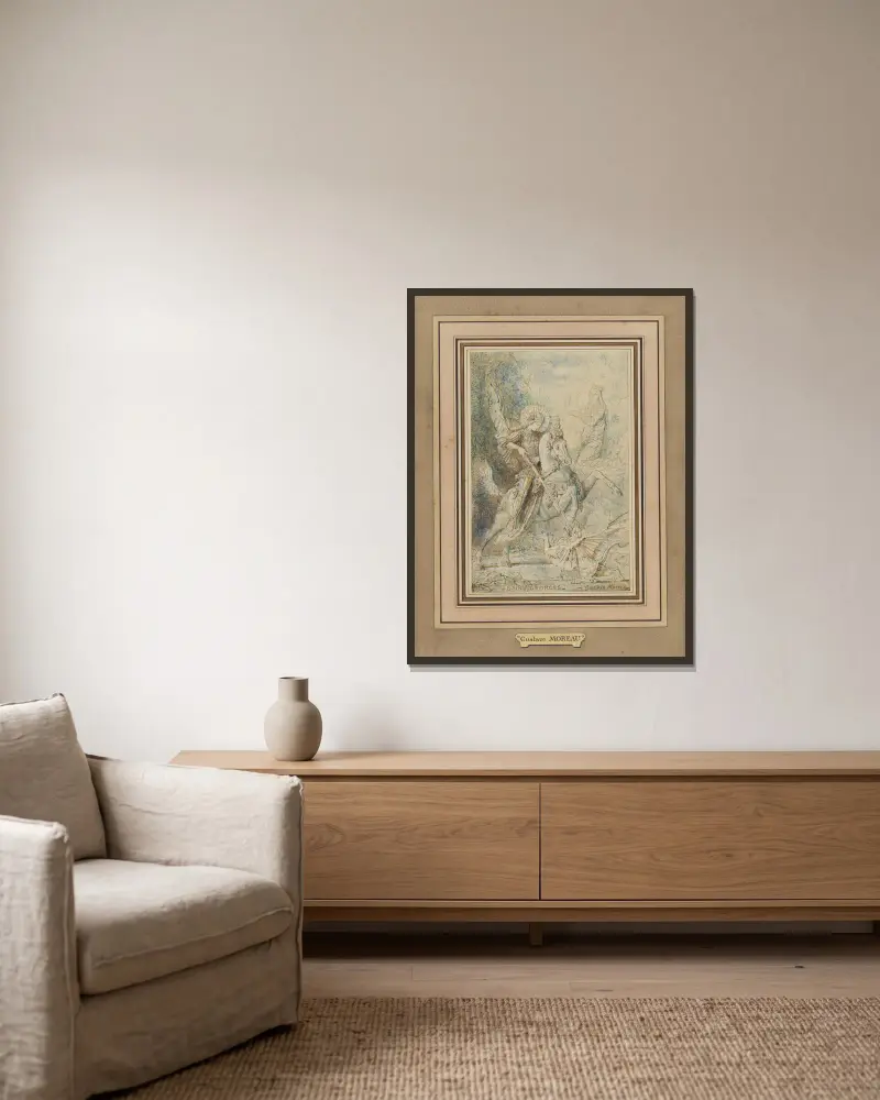 Svatý Jiří, Gustave Moreau v rámu na stěně