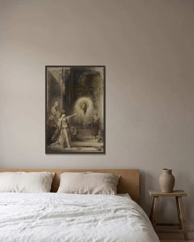 Die Erscheinung, 1876 – Nr. 1 von Gustave Moreau gerahmt an einer Wand