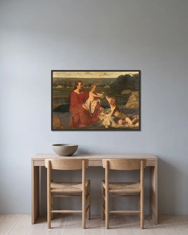 Das Glück von Gustave Vanaise gerahmt an einer Wand