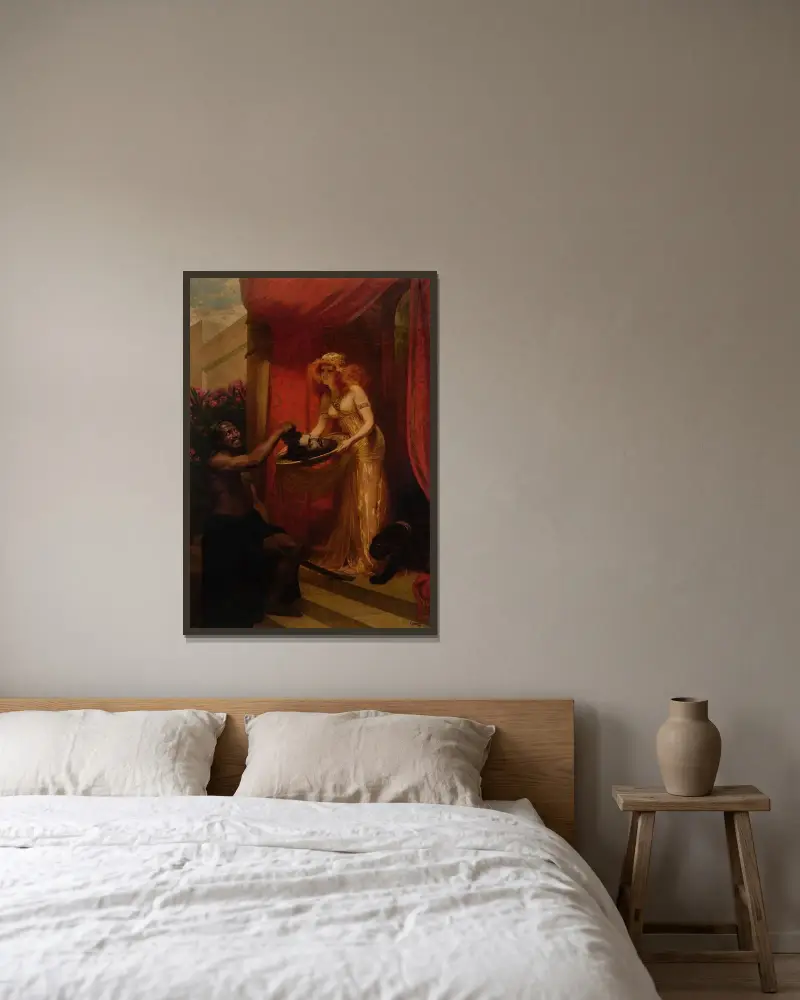 Salomé av Gustave Vanaise inramad på en vägg