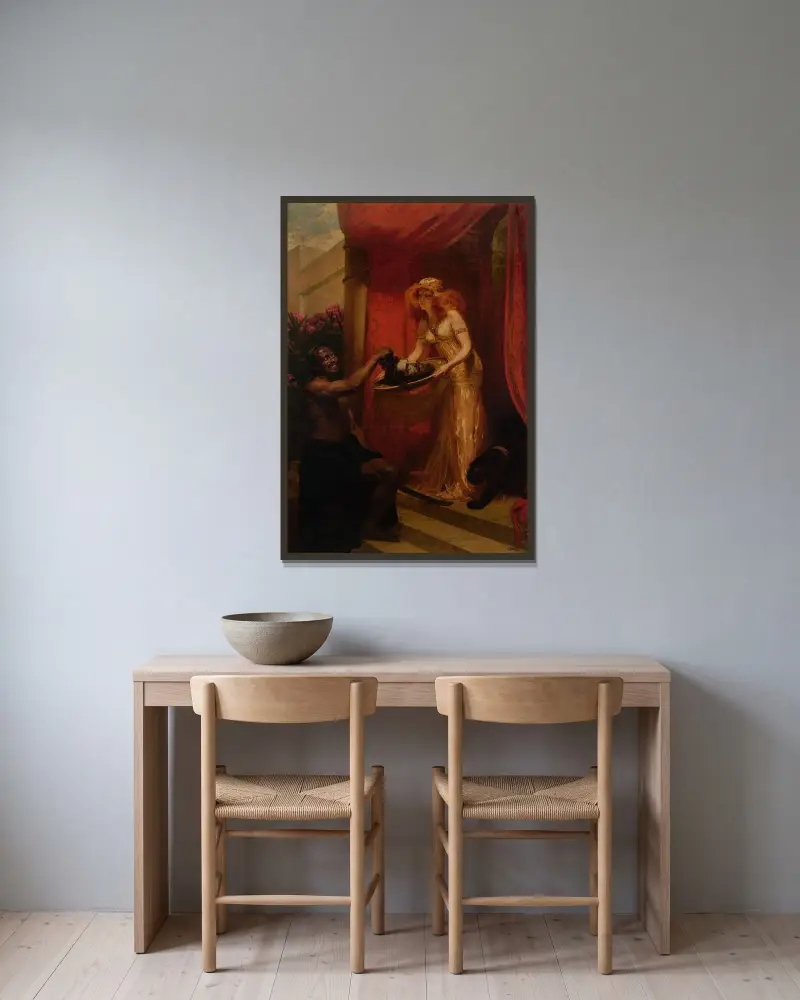 Salomé av Gustave Vanaise inramad på en vägg