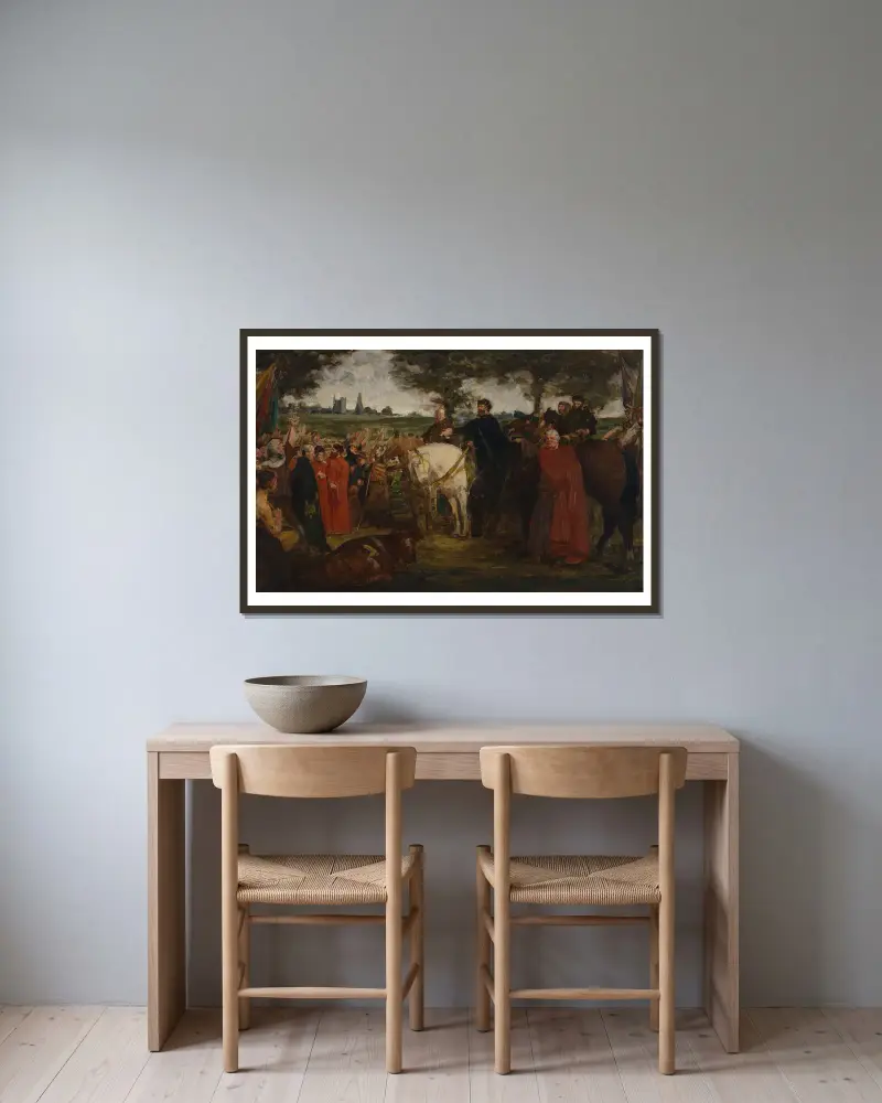 The Glorification of Jacob of Artevelde (study), 1892 av Gustave Vanaise inramad på en vägg