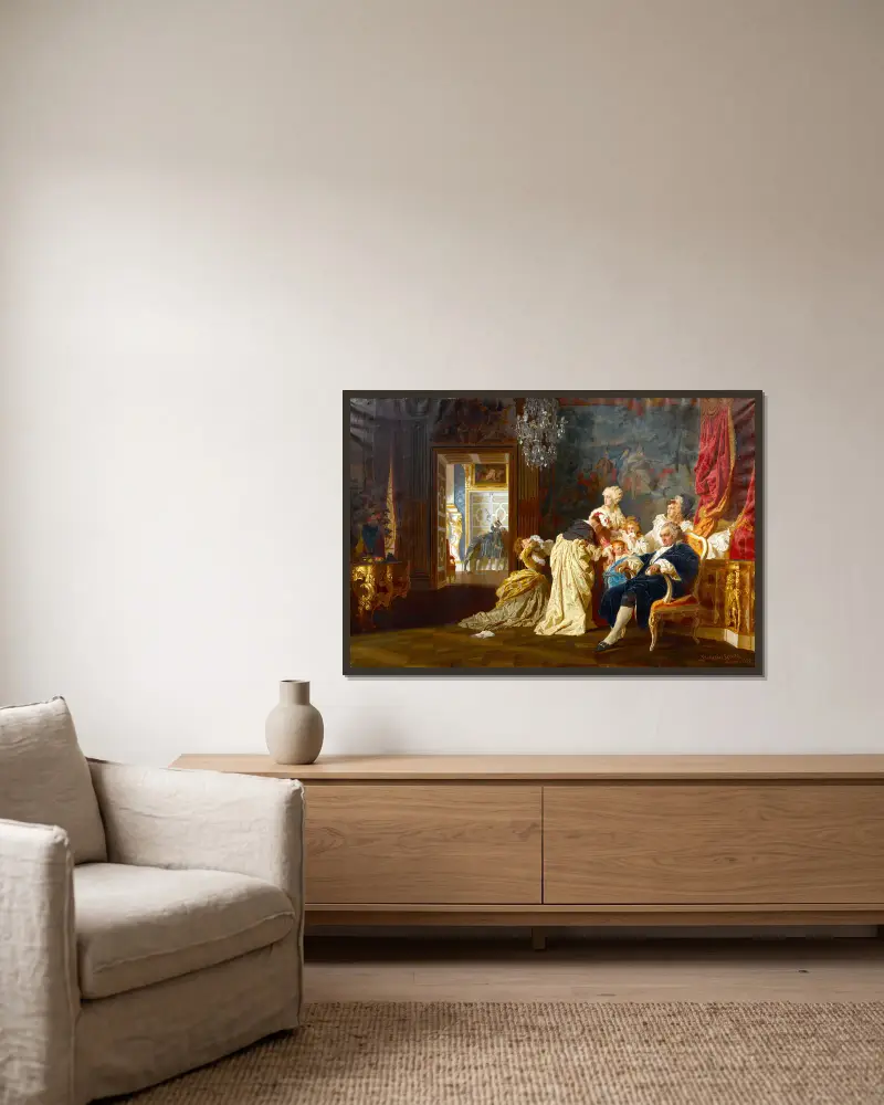 The capture of Louis XVI and his family av Gyula Benczúr inramad på en vägg