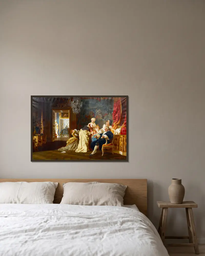 The capture of Louis XVI and his family av Gyula Benczúr inramad på en vägg