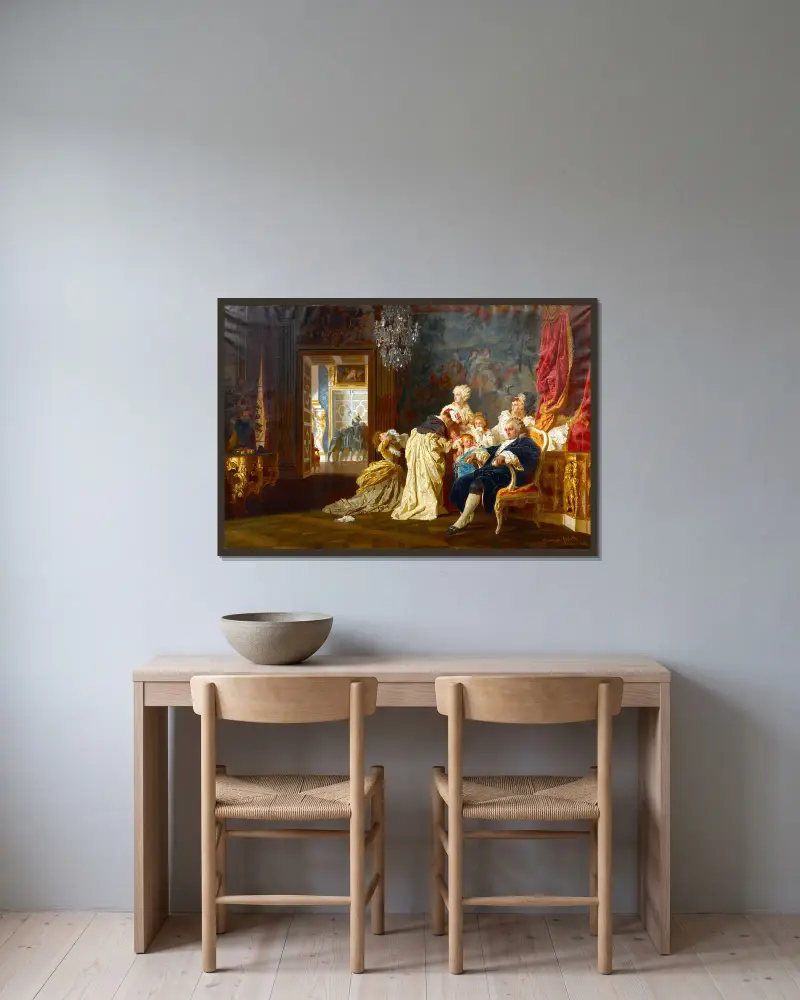 The capture of Louis XVI and his family av Gyula Benczúr inramad på en vägg