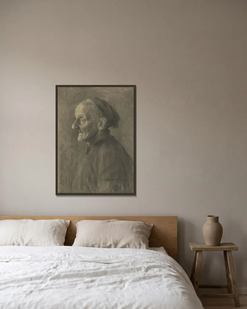 Mormor av Elemír Halász-Hradil inramad på en vägg