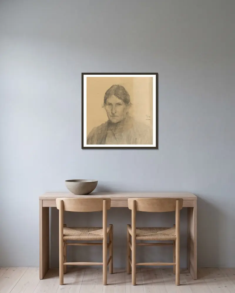 Studie ženy, Elemír Halász-Hradil v rámu na stěně