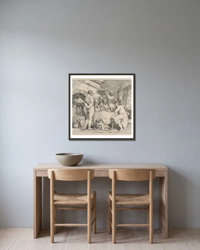 Banditti Regaling von John Hamilton Mortimer gerahmt an einer Wand