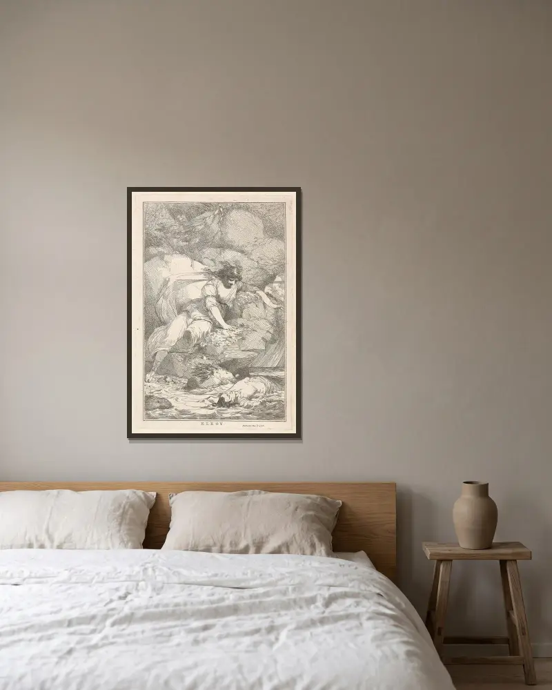 Elegy von John Hamilton Mortimer gerahmt an einer Wand