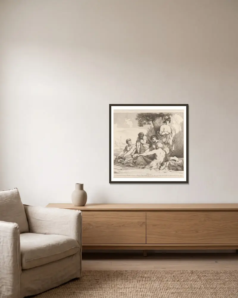 Fischer von John Hamilton Mortimer gerahmt an einer Wand