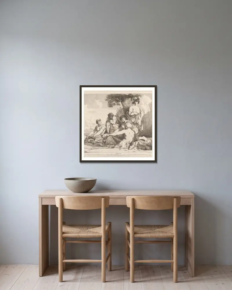 Fischer von John Hamilton Mortimer gerahmt an einer Wand