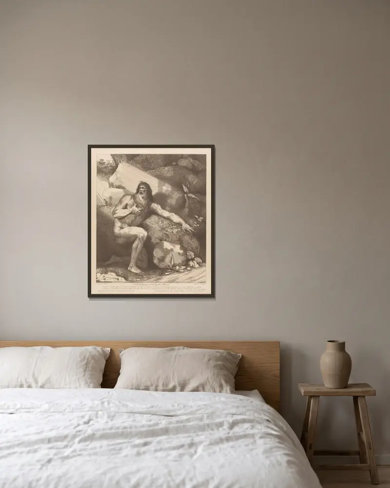 Nebukadnessar återfår sitt förnuft av John Hamilton Mortimer inramad på en vägg