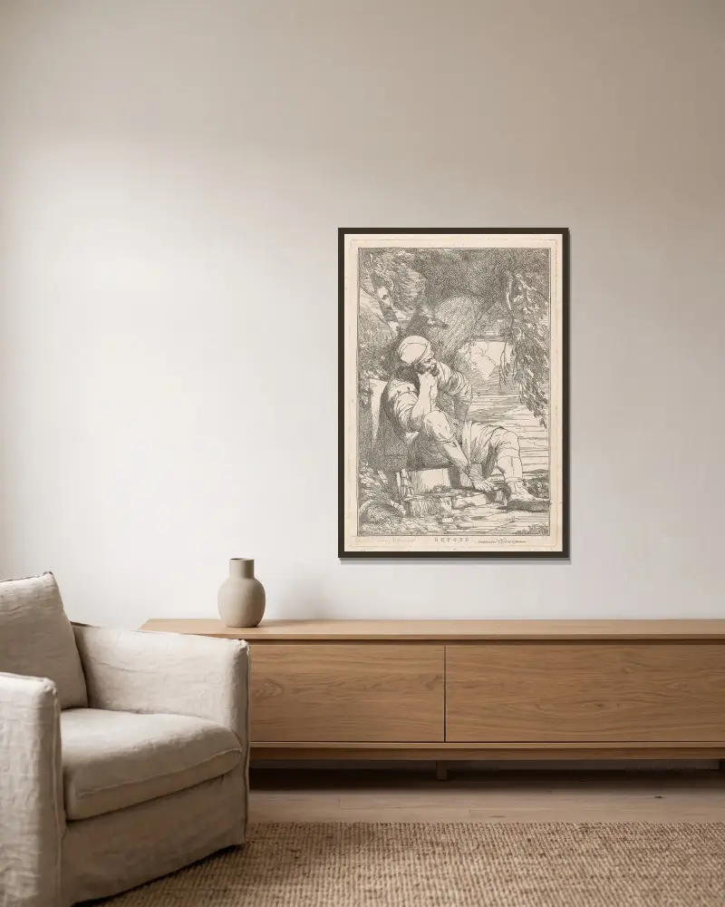 Reposa von John Hamilton Mortimer gerahmt an einer Wand