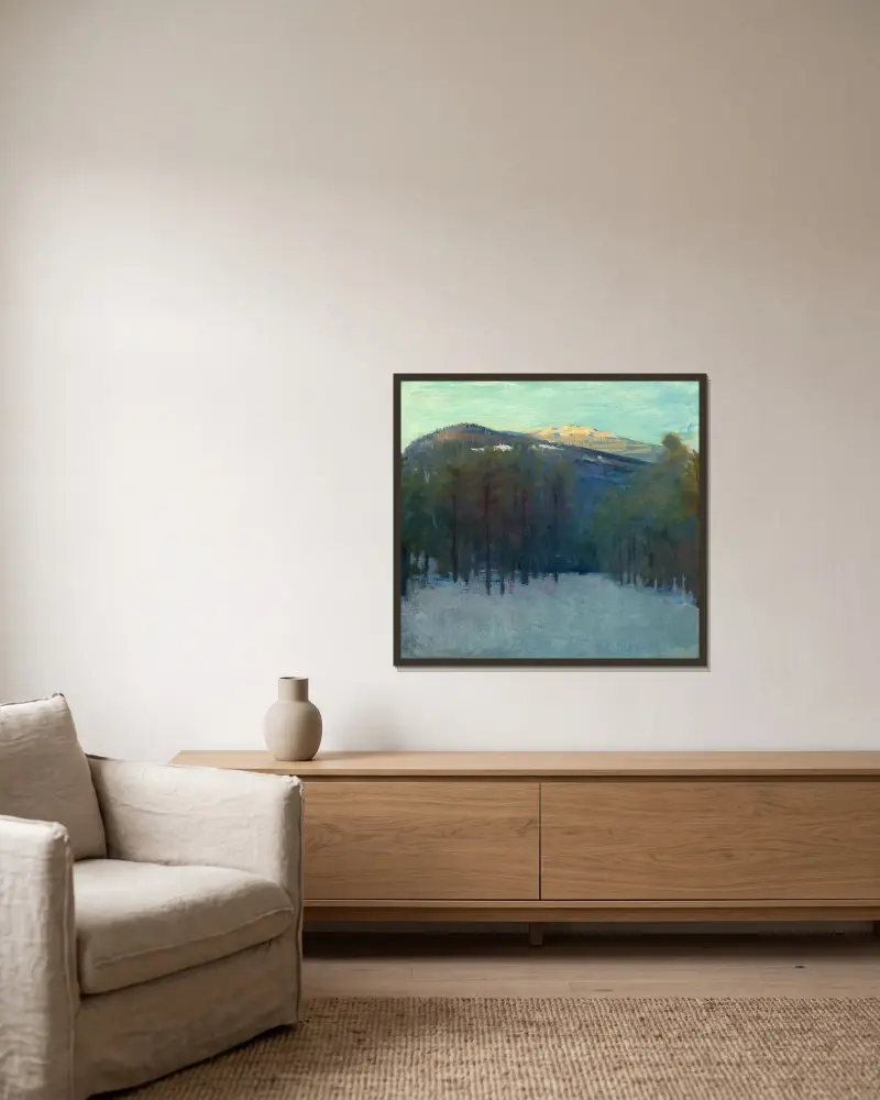 Mount Monadnock, 1911 von Abbott Handerson Thayer gerahmt an einer Wand