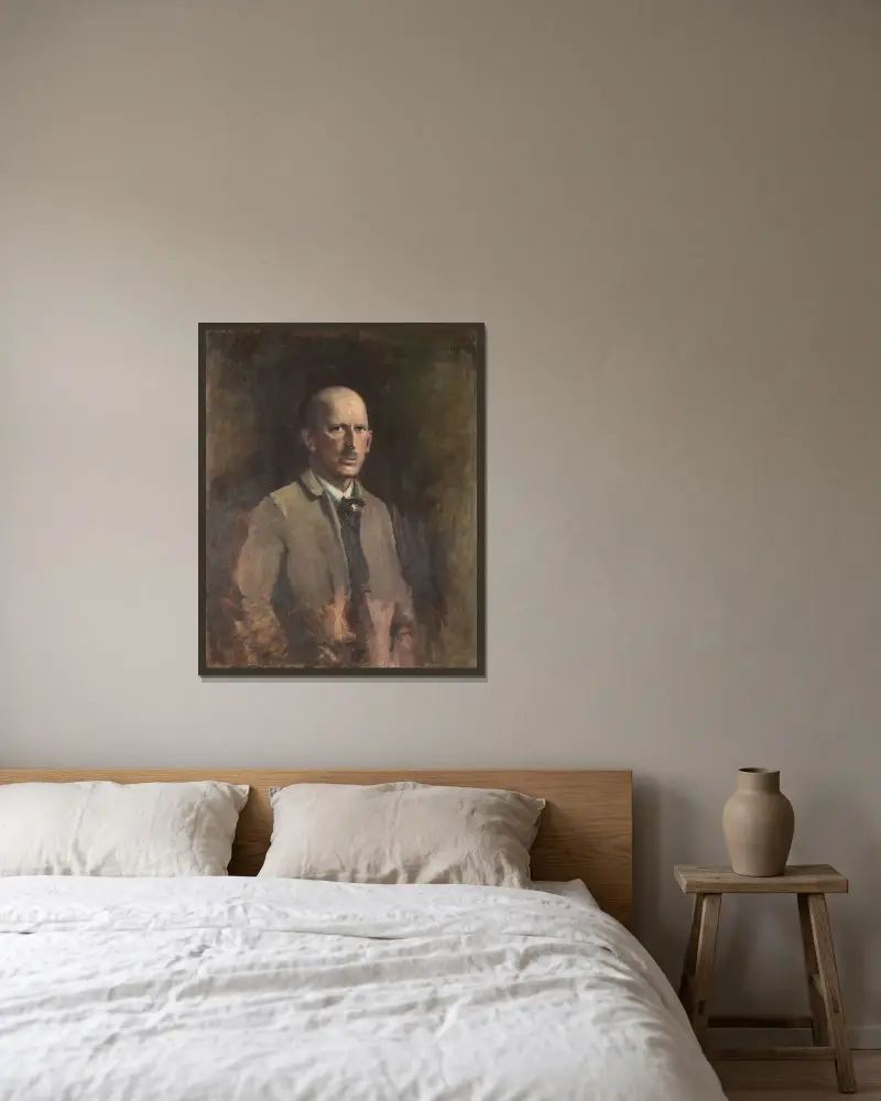 Självporträtt av Abbott Handerson Thayer inramad på en vägg